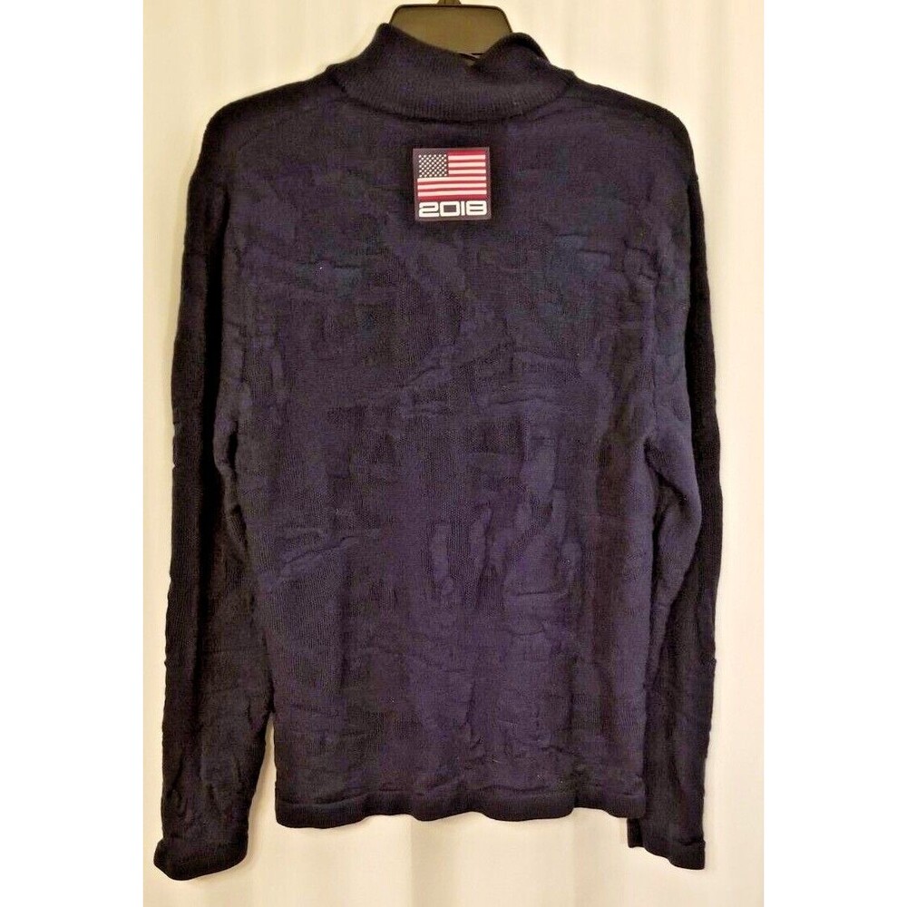 Ralph Lauren Olympic Sweater RLX Navy American Flag USA 1/4 Zip Academia Large - Picture 7 of 8
